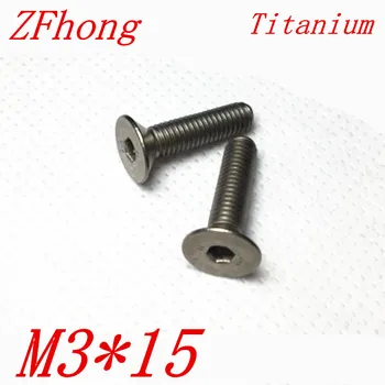 

50pcs M3*15 M3 x 15 DIN7991 titanium flat hex socket countersunk head machine screw