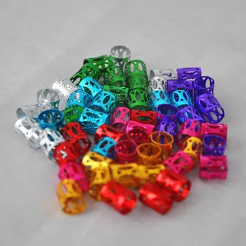 

One Set of Bead Kit Accessory 7 Colors Mixed Dreadlock Beads Adjustable Braids Cuff Clip Multicolor Rubber Band for Braids Hair