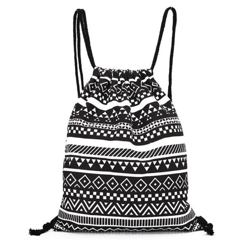 2018 Unisex Backpack National Canvas font b Drawstring b font School Bagpack Vintage College Student Girls