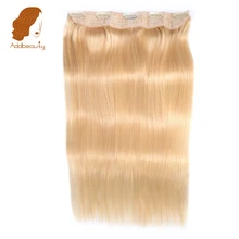 Addbeauty 70g 100g Straight Clip In Hair Extensions Blonde Color Machine Made Remy Hair One piece