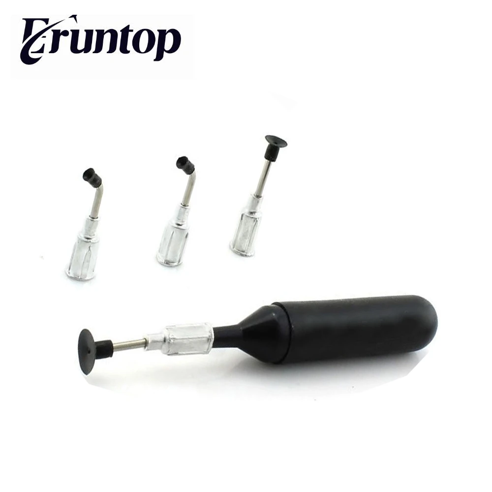 Gold IC SMD Pick up Vacuum Sucking Pen Remover Tool with 3 Suction Headers Lheng CMT-136 Semi-Metal Suction Tin Soldering Pen