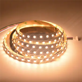 

5M 16.5Ft 5050SMD 4IN1 60LED/m RGBWW led flexible Strip Light 4 colors in 1 chip DC12V Home decor Non-Waterproof RGB+WARM WHITE