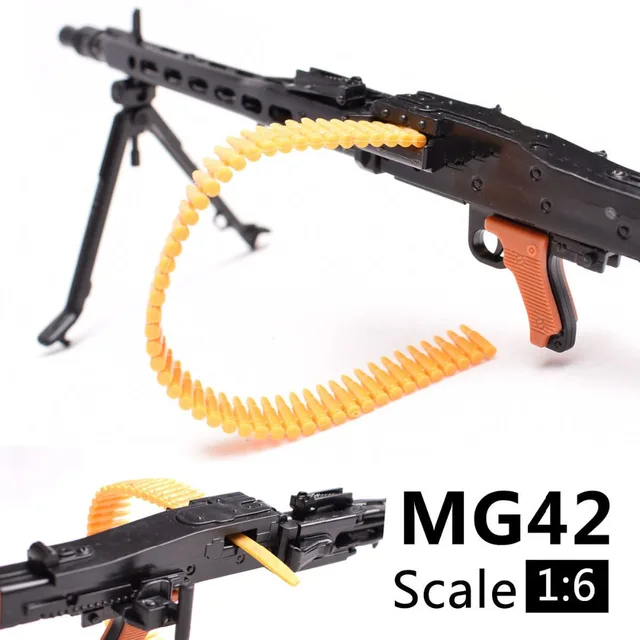 1:6 1/6 Scale 12 inch Accessories WWII MG42 Heavy Machine Gun+Bullet Belt Toys 1/100 MG Bandai Gundam Model Gift 2