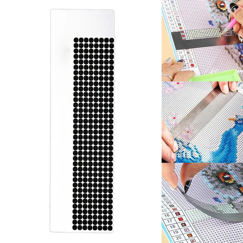 

Diamond Painting Stainless Steel Net Ruler 5D High-Precision Tool with Holes E2S