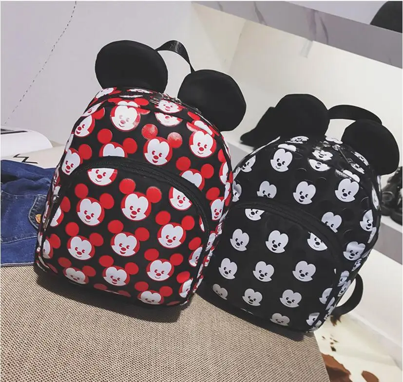 Микки уха Для женщин рюкзак 2018 Мультфильм mochila для мальчиков и девочек качество