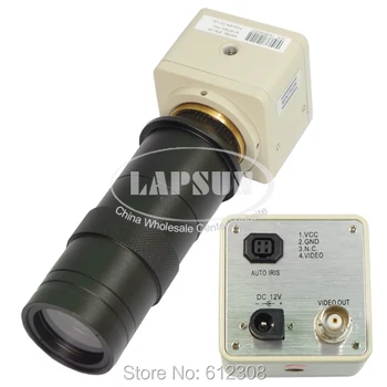 

420 TVL 1/3" CCD Digital Industry Microscope Camera + Lens Set CS & C-Mount Lens Support BNC Color Video Output F PCB Soldering