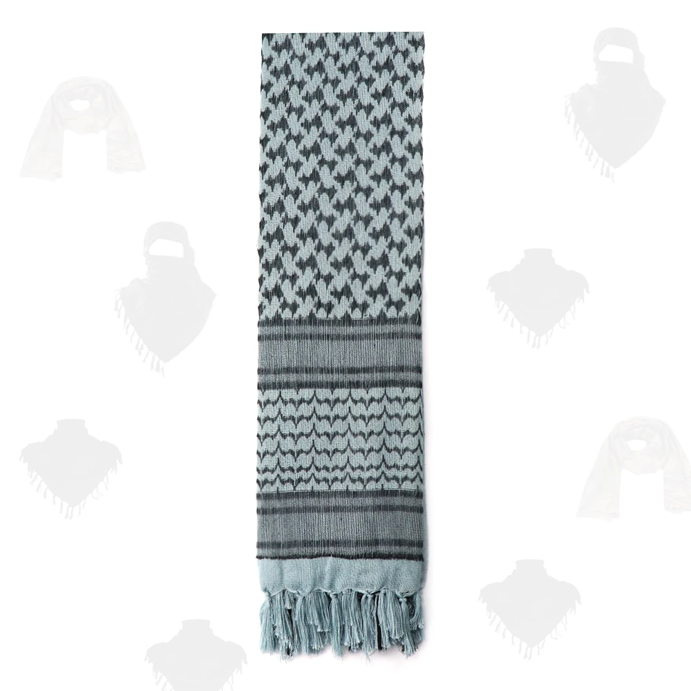 

PSKOOK 100% Cotton Shemagh Tactical Desert Scarf Arab Tessel Wrap Keffiyeh 110x110cm