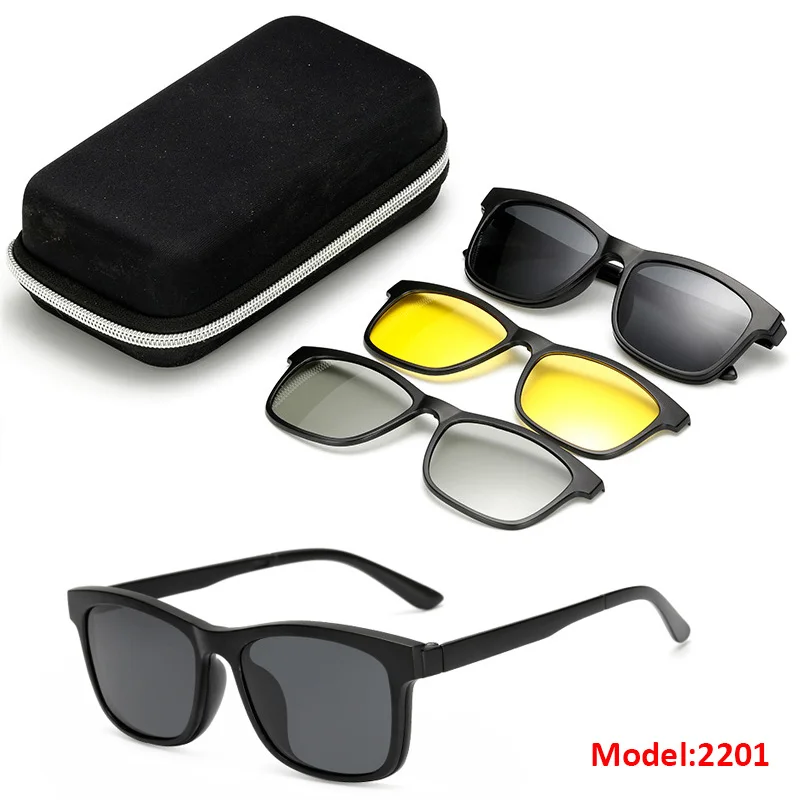 3D Магнитные поляризованные солнцезащитные очки с клипсой для вождения, оправа для очков, зеркальные линзы, спортивные уличные очки TR90, Классические Оправы