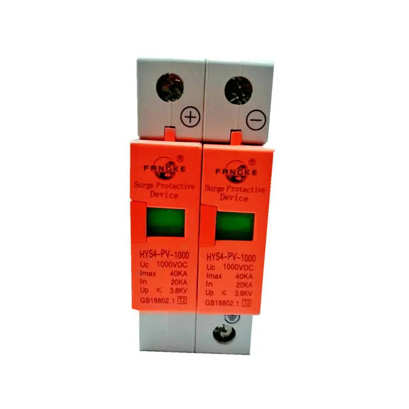 2P DC 500V 800V 1000V 20KA 40KA Surge Protective Device SPD Arrester Low Voltage House 2 Poles Surge Protector