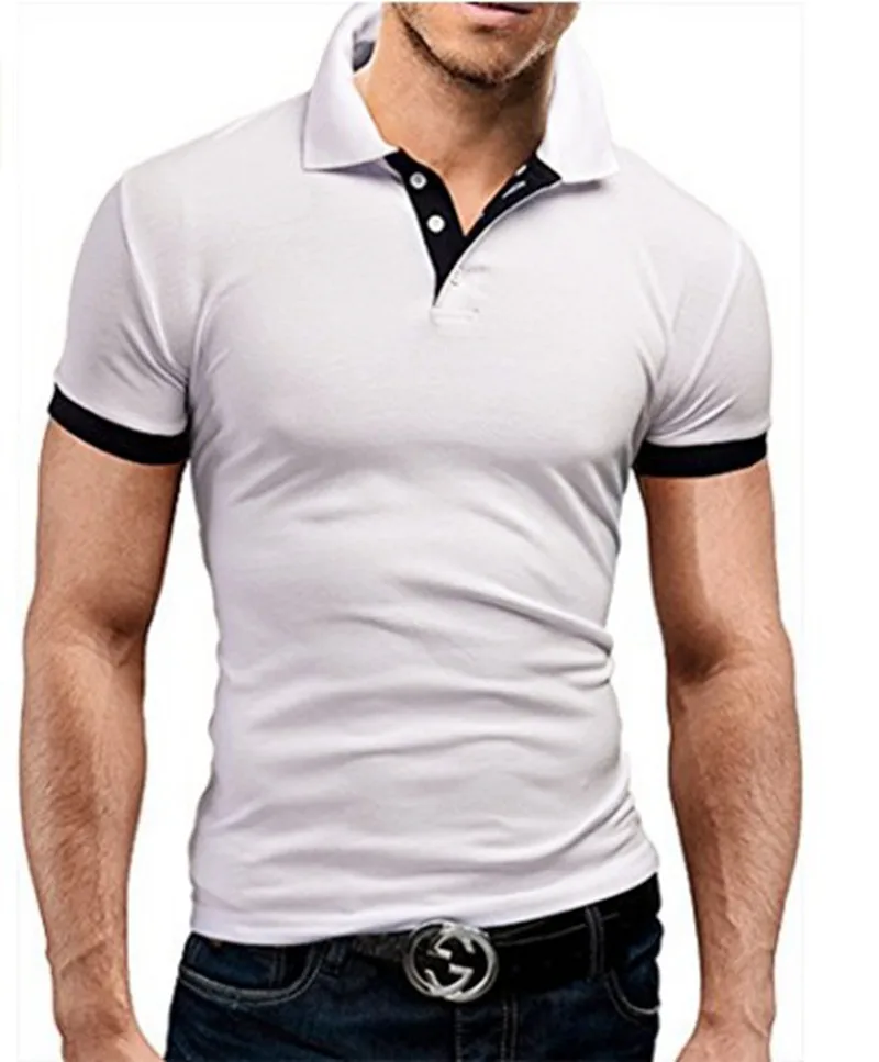 Модная рубашка поло, мужская повседневная рубашка с отложным воротником и коротким рукавом, приталенная Мужская рубашка s, летние топы Polo Homme размера плюс 5xl