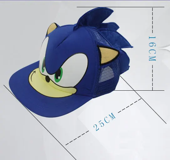 OHMETOY Sonic Ежик Регулируемая бейсболка мультфильм взрослый Косплей шляпа периметр