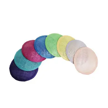 

Solid Sinamay Hostesses Fascinator Round Hat Millinery Pillbox Base DIY Accessories for Women