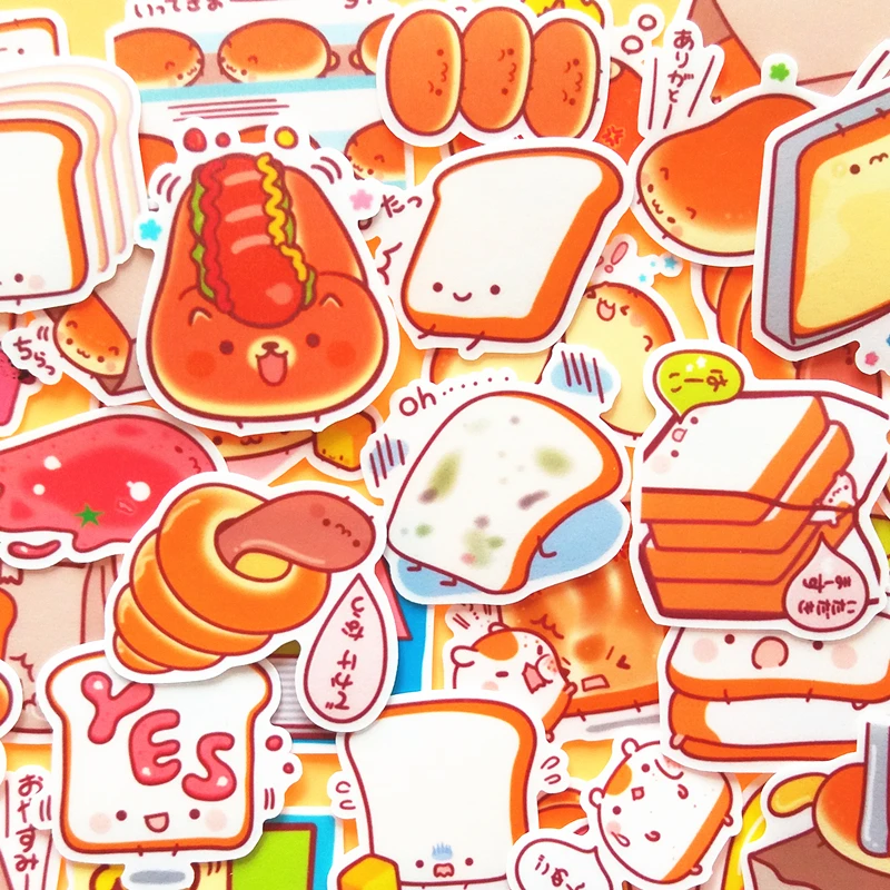 

41pcs/pack Fresh Food Lovely Toast Bread decoration sticker DIY planner scrapbooking diary album sticker escolar
