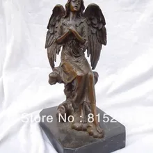 Bi00107 9 Дюймов западу Искусство Скульптура бронза мрамор резные крыло Энджелл статуи