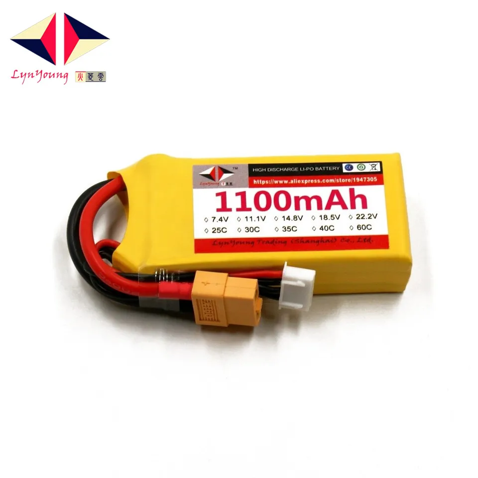 LYNYOUNG rc lipo 11 1v font b battery b font 3s 30C 1100mAh for RC Drone