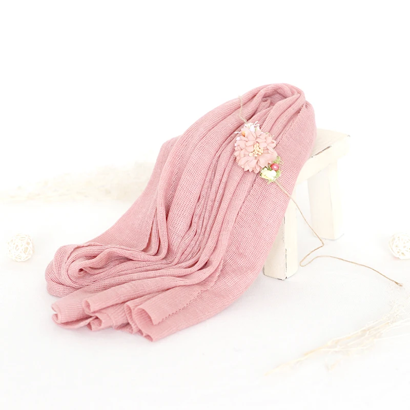 

Pink Jersey Wrap And Tieback Photography Prop Newborn Stretch Wrap Headband Set Baby Swaddle Rabric Backdrop Prop