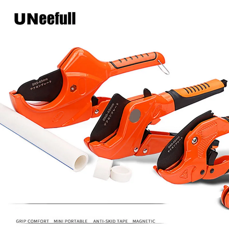 

UNeefull high quality PVC Pipe Cutter 42mm Aluminum Alloy Body Ratchet Scissors Tube Cutter PVC/PU/PP/PE Hose Cutting Hand Tools