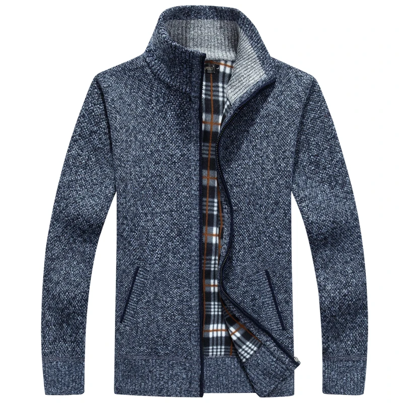 QIMAGE 2017 Men's Sweaters Autumn Winter Warm Cashmere Wool Zipper Pullover Sweaters Man Casual Knitwear Plus Size M-XXXL QIMAGE 2017 Men's Sweaters Autumn Winter Warm Cashmere Wool Zipper Pullover Sweaters Man Casual Knitwear Plus Size M-XXXL