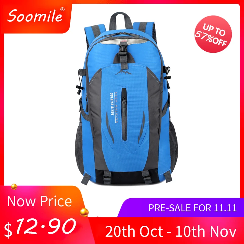 

Soomile Backpacks Men Mountaineering backpack nylon waterproof Travel bags Casual Men&Women bag Large capacity Laptop backpack
