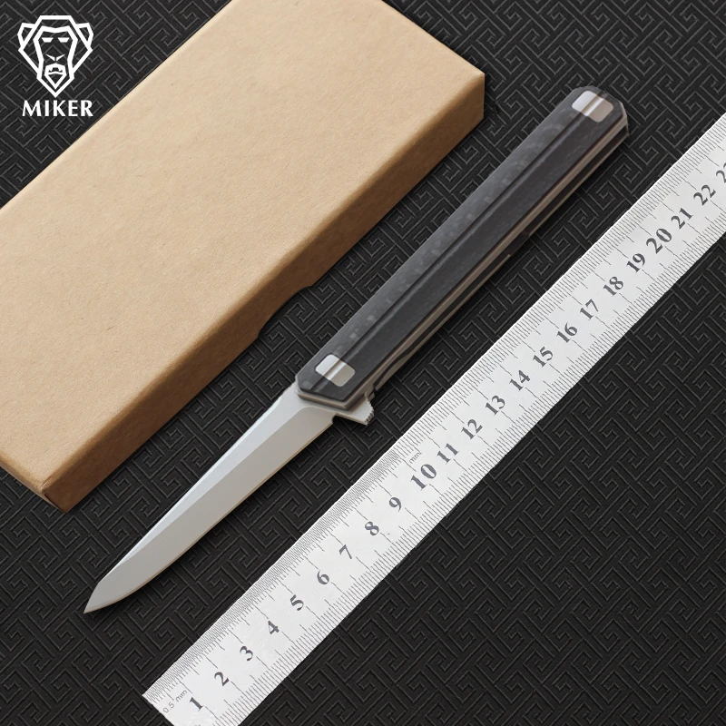 

MIKER QSE-13CF Qwaiken XL Folding blade knife,M390 Powder Steel,Handle Carbon Fiber Camping outdoor fruit knives EDC tools