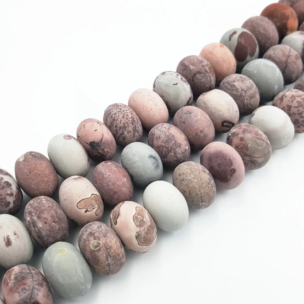 

Lii Ji Natural Jasper Flat Round Shape beads Approx 12x18mm DIY Jewelry Making Approx 39cm