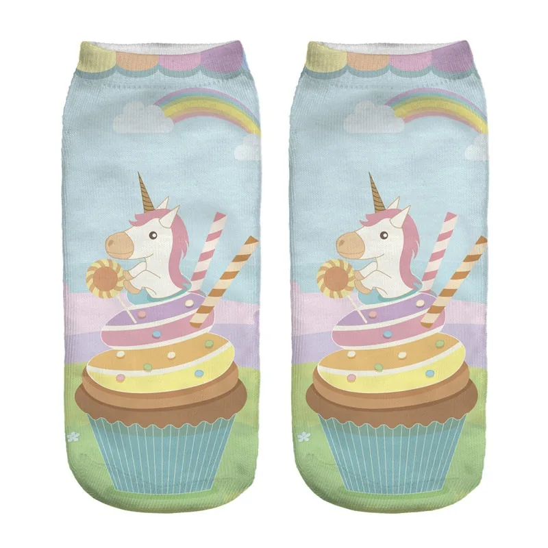 

RUNNING CHICK Unicorn cake socks 3d digital printing socks