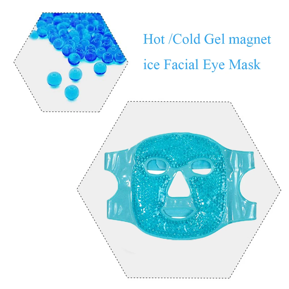 Hot & Cold Gel Face Mask Therapy Gel Bead Full Face Cooling Mask Fatigue Relief Relaxation Pad With Cold Pack Faical Care Tool
