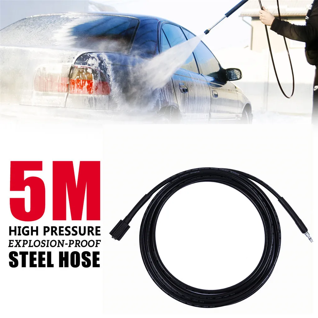 

5M Car Pressure Washer Hose Wear-resistant PVC M22 Quick Connection For VAX LAVOR Type Trigger Pipe cold-resistance folding 8Z