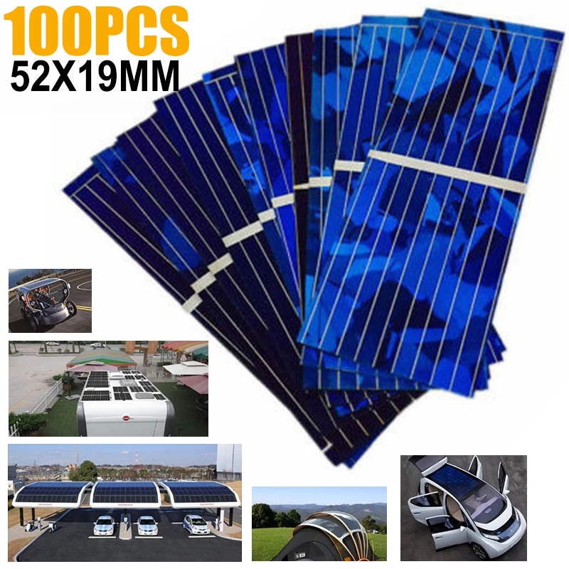 

Hot Sale 100pcs/set 0.5V 320mA Solar Battery Panels Cell DIY Battery Charge 52 x 19mm Set High Quality