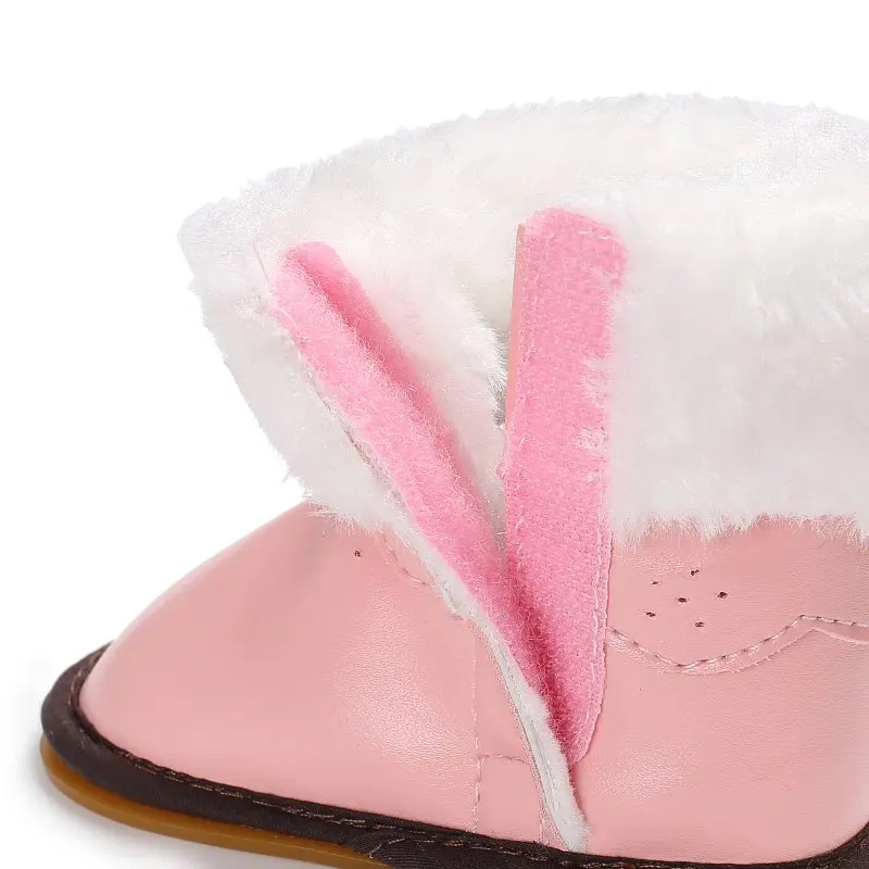 Для детей преддошкольного возраста из кожи пу для маленьких девочек зимние сапоги обувь младенческой первые ходунки мягкие на резиновой