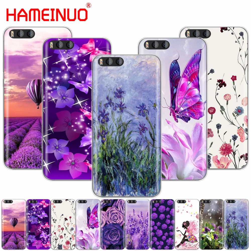 

HAMEINUO Simple lavender Purple flowers design Cover Case for Xiaomi Mi A1 A2 3 4 5 5S 5C 5X 6 6X 4S 4I 4C NOTE MAX 2 mix plus