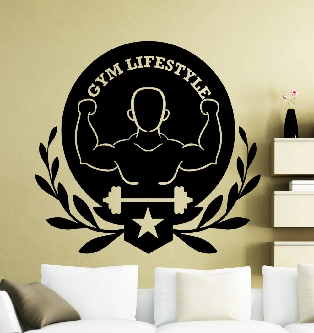 

Removable Gym Lifestyle Fitness Wall Sticker Sports Training Vinyl Decal Home Interior Decor Bedroom Livng House Poster NY-182