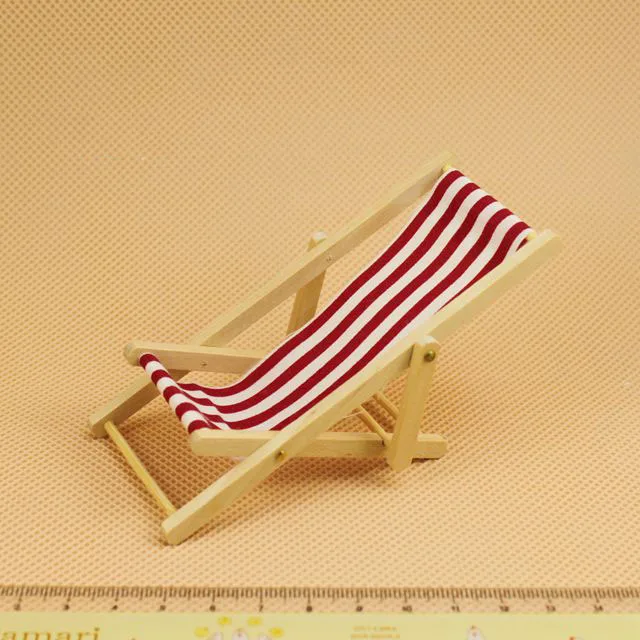 

New Handicraft 1:12 Dollhouse Miniature New Beach Chair furniture toys for girls Gift for children 2017