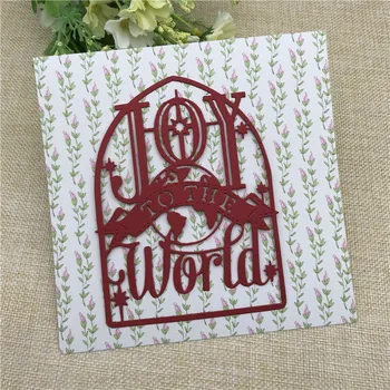 

Joy World card Metal Cutting Dies Stencil Scrapbooking Photo Album Card Paper Embossing Craft DIY