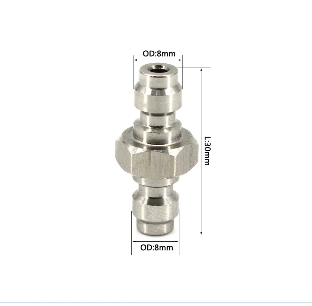 PCP Airforce Пейнтбол Пневматические Быстроразъемные Соединения наполнение воздухом розетка двойной конец вилка из нержавеющей стали 8 мм заполнения ниппель 3 шт./партия