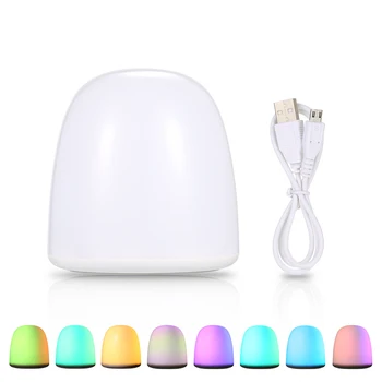 

USB Charging Colorful RGB 12 LED Night Light Desk Lamp 7 Modes Sensitive Touch Shaking Control for Bedroom Kids Living Room Gift