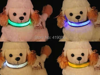 

Fedex dhl Free shipping 7 colors LED Flashing dog collar LED pet collar necklace cat collar ,100pcs/lot