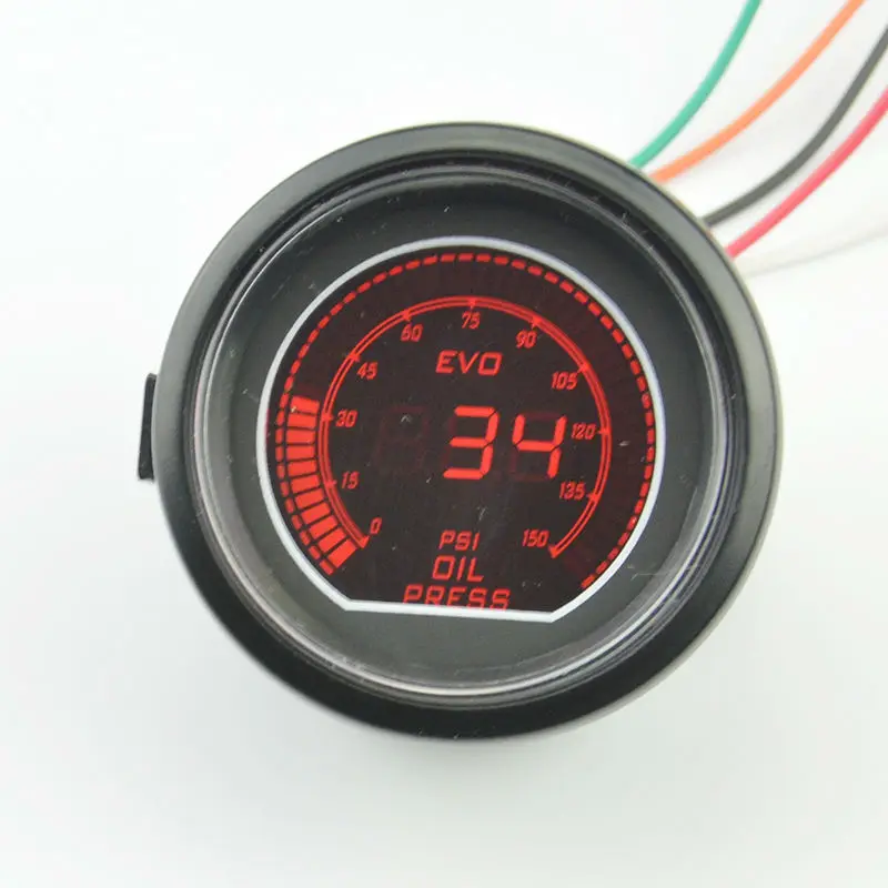 Универсальный 52 мм DigitaBlack shell красный Blu-Ray автомобильный Переделанный гоночный датчик давления масла+ датчик Автомобильный манометр масломер