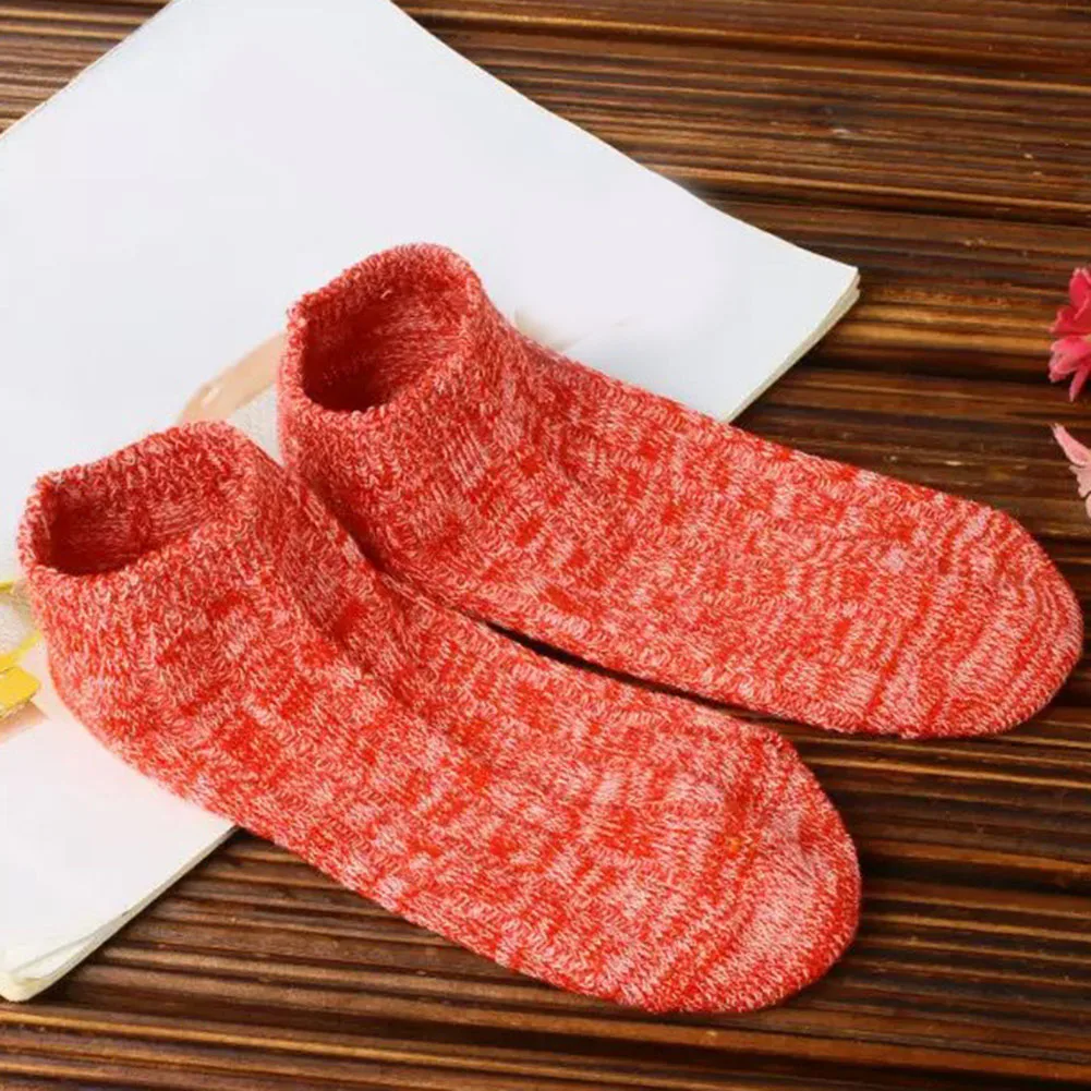 Женские спортивные носки, тапочки, толстые носки до щиколотки, милые цветные хлопковые носки-башмачки