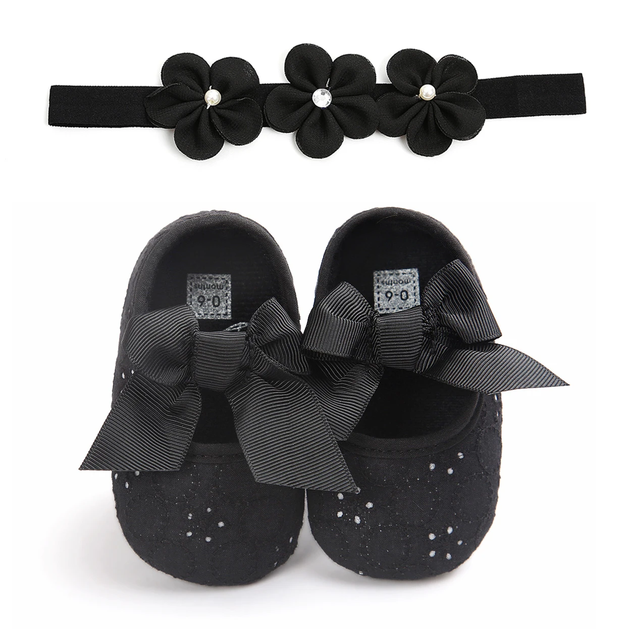 Pudcoco/Обувь для новорожденных маленьких девочек; милая детская обувь для маленьких принцесс; нескользящие сникерсы на мягкой подошве с цветочным принтом и головной убор