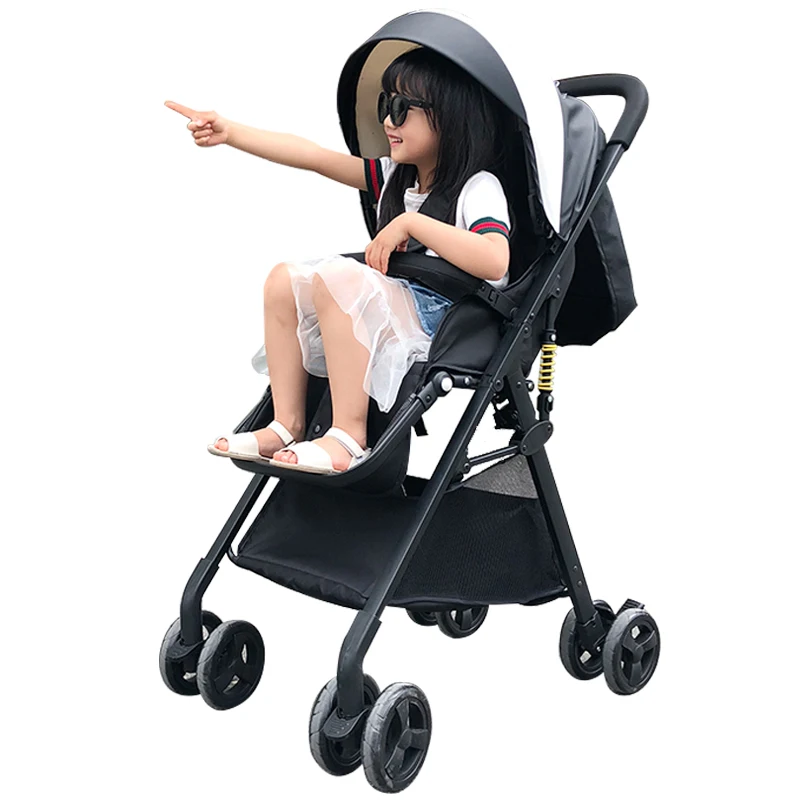 Высокая Ландшафтная коляска может для сидения и лежания ультра-легкий складной ребенок новорожденный ручной капюшон на коляску может быть