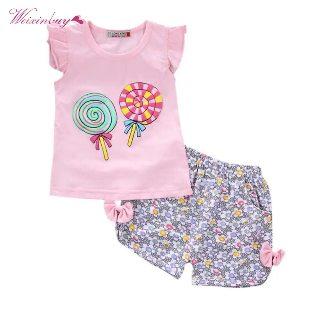 Pants 2PCS Outfits PPBUY Toddler Girls Floral T-shirt Dress 6-12M, Pink Baby Clothes Set