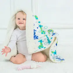Зимние детское одеяло утолщаются конверт искусственного кашемира Флисовое одеяло для Пеленальный детское постельное белье фланель