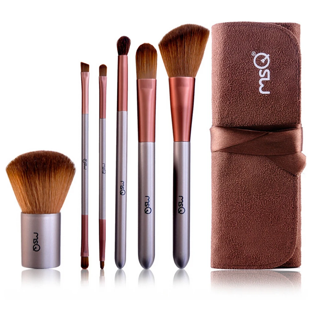 6 Pcs MSQ Rayon Fibre Makeup Brush Kit Eye Face foundation Brushing Wooden Handle Cosmetic Tools Drop Shipping Wholesale блеск для губ msq 6 cristal led msq cc01 6