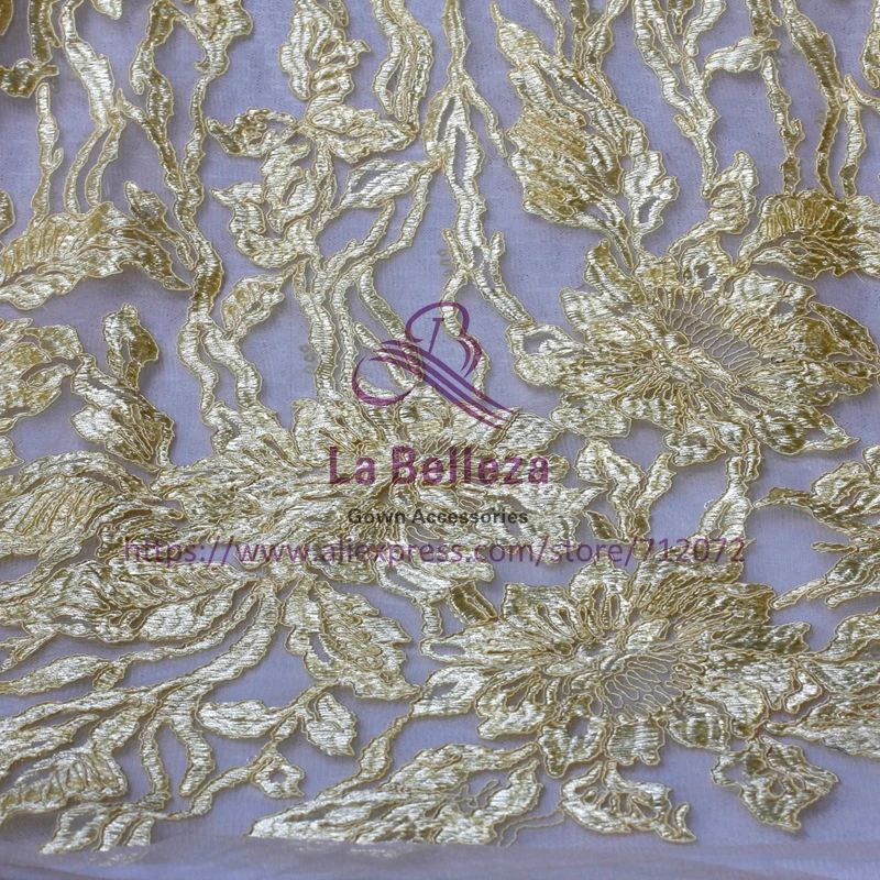 Женское свадебное платье с вышивкой желтое кружевное шириной 51 дюйм|dress lace