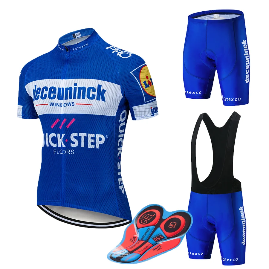 

2019 New QUICK STEP Team cycling jersey gel pad bike shorts set MTB SOBYCLE Ropa Ciclismo mens pro summer bicycling Maillot wear