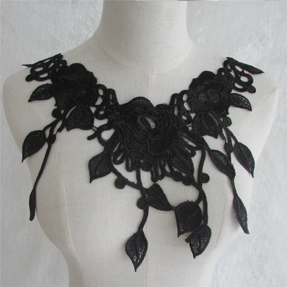 Buy brand new fashion style black embroidery lace