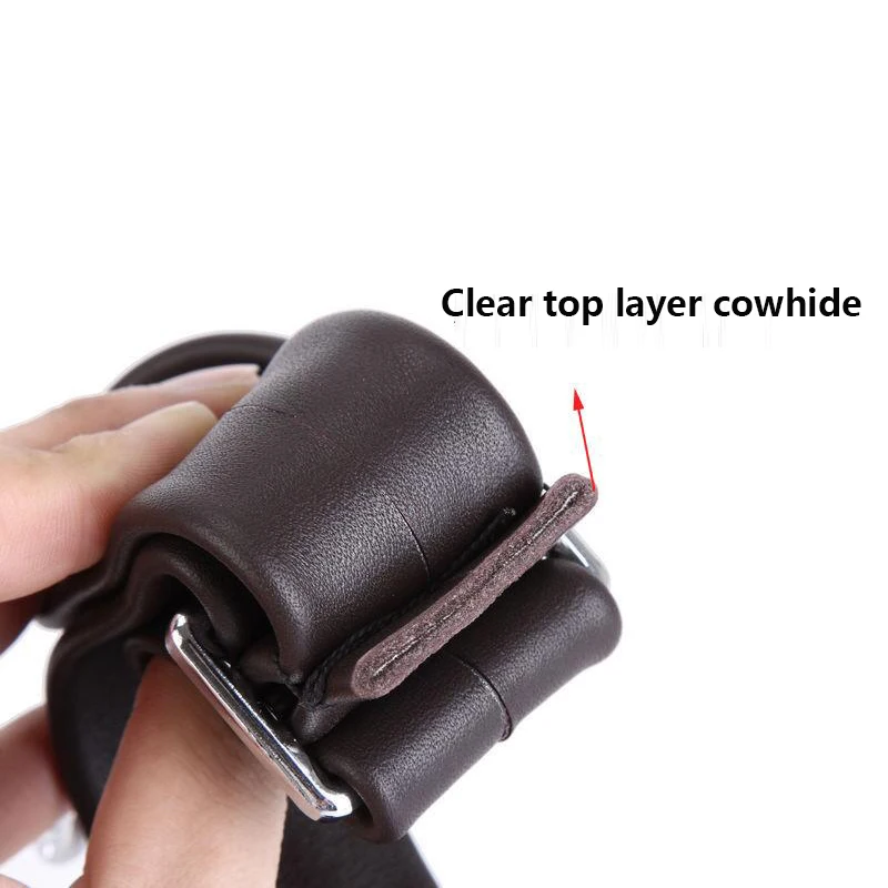 150cm Genuine Leather Bags Straps Black/camel Detachable Handle Replacement Mens Shoulder Silver Buckle Bag Accessories Mens