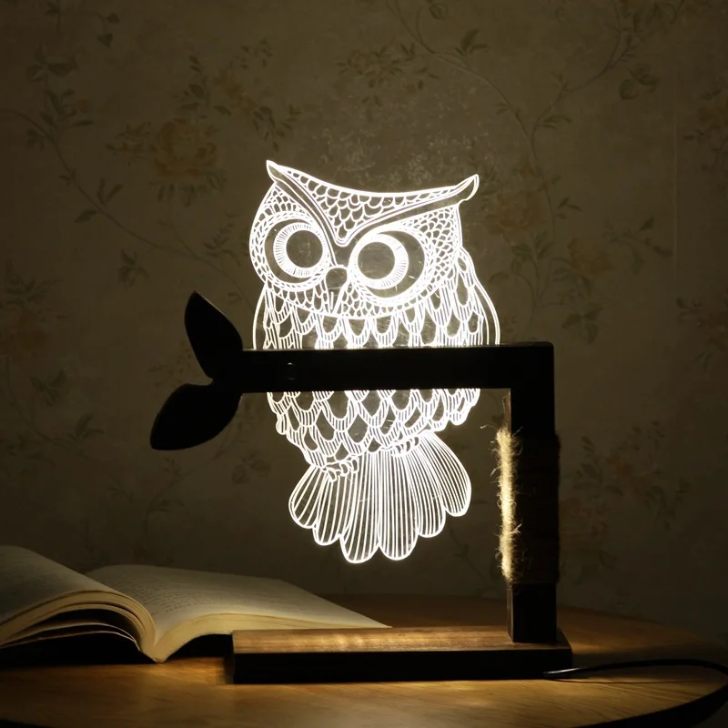 

Owl 3d Led Table Lamp Luminarias De Mesa Owl 3d Acrylic Led Dimming Desk Lamp Candeeiro De Mesa Table Light