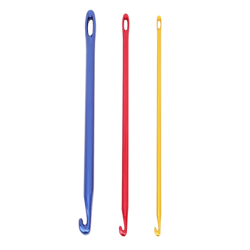 Алюминиевый набор крючков для вязания спицами инструмент для ручного вязания с глазом для вязания спиц крючки для вязания - Цвет: three colors